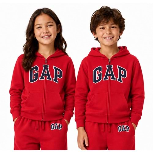 Gap V-Bas Heritage Gap Logo Baskılı Kapüşonlu Çocuk Sweatshirt