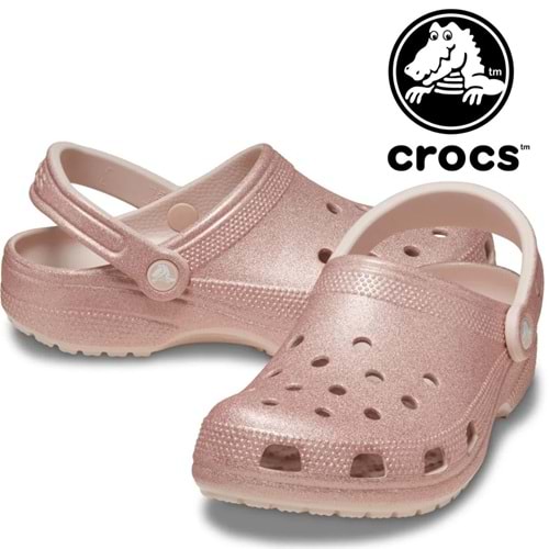 Crocs Classic Glitter Clog 205942 Sabo Doktor ve Hemşire Terliği Ortapedik Unisex Terlik