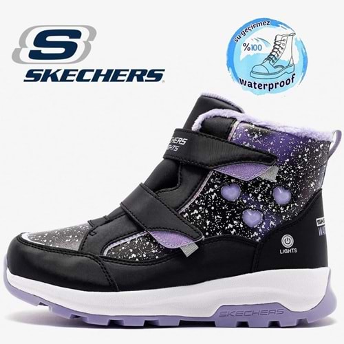 Skechers Storm Blazer 303439L-BKLV Waterrproof Kar Botu Ortopedik Işıklı Çocuk Bot