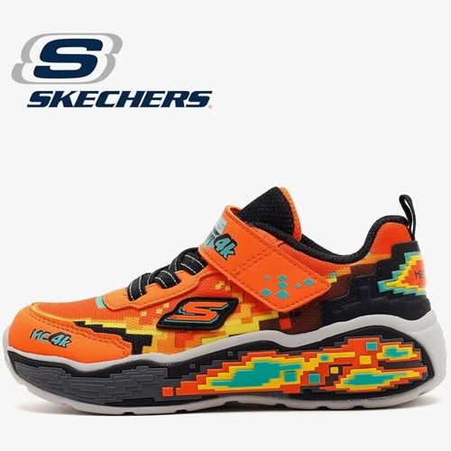 Skechers Megacraft 4K Mega Scene 402162N-ORBK Ortopedik Çocuk Spor Ayakkabı