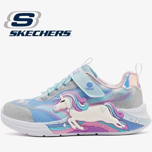 Skechers Unicorn Chaser 302298L-SMLT Işıklı Ortopedik Çocuk Spor Ayakkabı