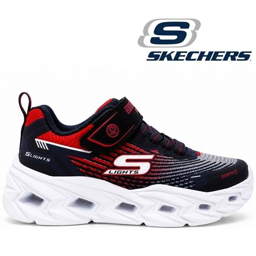 Skechers Vortex 3.0 SLıghts 400590L-BKRB Ortopedik Işıklı Çocuk Spor Ayakkabı