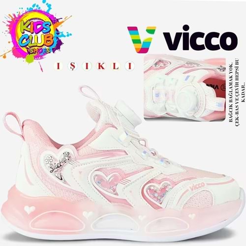 Vicco Benetti Akıllı Bağcıklı Işıklı Ortopedik Çocuk Spor Ayakkabı