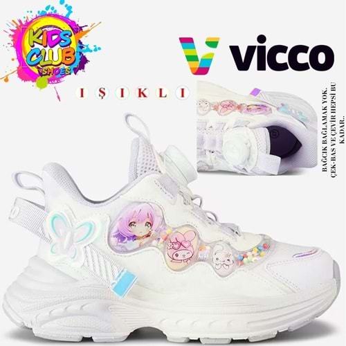 Vicco Bandi Akıllı Bağcıklı Işıklı Ortopedik Çocuk Spor Ayakkabı
