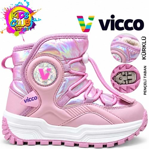 Vicco Kavani İçi Yünlü Pençeli Kauçuk Taban Kar Botu Ortopedik Çocuk Bot