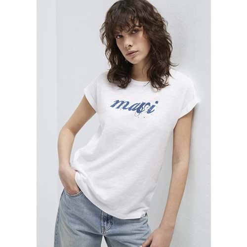 Mavi M166422-620 Mavi Logo Baskılı T-Shirt Kadın Tişört