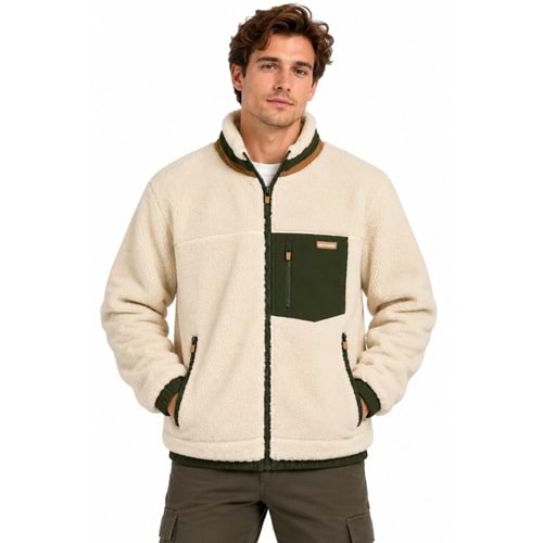 Skechers Skech Sherpa Contrast Full Zip Jacket S2620063-4339 Erkek Mont