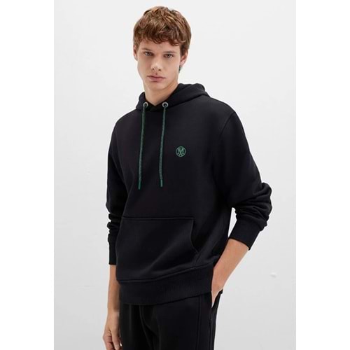 Mavi 065809-900 Logo Nakışlı Erkek Kapüşonlu Sweatshirt