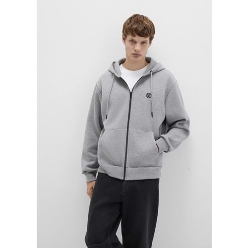 Mavi M066979-34686 Mühür Logo Nakışlı Ceket Kapüşonlu Fermuarlı Erkek Sweatshirt