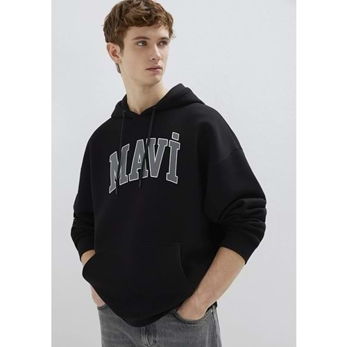 Mavi M067149-902 Logo Baskılı Erkek Kapüşonlu Sweatshirt