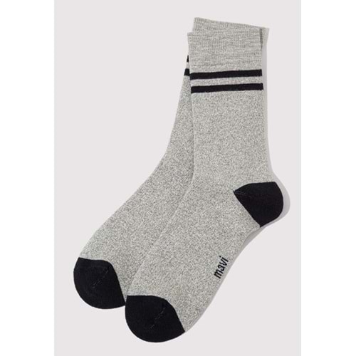 Mavi Şerit Baskılı Unisex Çorap