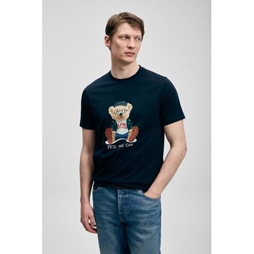 Lufian 111020305 Teddy Modern Grafik T- Shirt Erkek T-Shirt