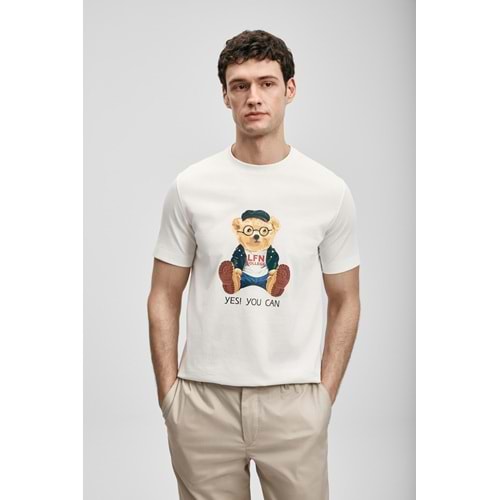 Lufian 111020305 Teddy Modern Grafik T- Shirt Erkek T-Shirt