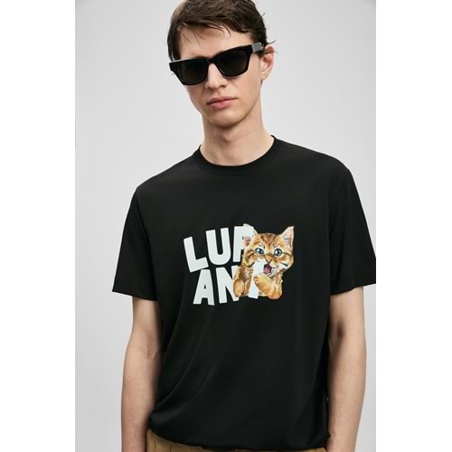 Lufian 111020304 Max Modern Grafik T-Shirt Erkek Tişort