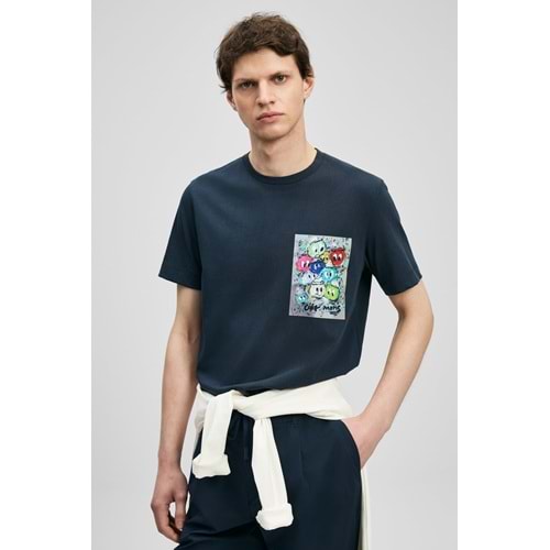 Lufian 111020296 Charlıe Modern Grafik T- Shirt Erkek Tişort