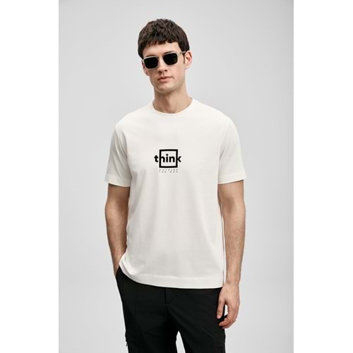 Lufian 111020310 Thınk Modern Grafik T- Shirt Tişört Erkek Tişort