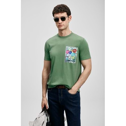 Lufian 111020296 Charlıe Modern Grafik T- Shirt Erkek Tişort