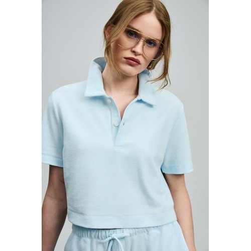 Lufian 121040001 Narın Polo Yaka T-Shirt Kadın Tişört