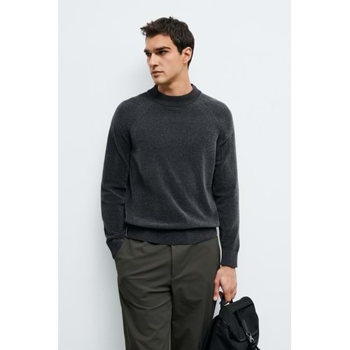 Lufian 112090184 Darvın Şönil Bisiklet Yaka Triko Kazak Erkek Sweatshirt