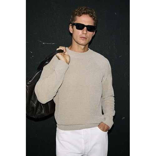Lufian 112090184 Darvın Şönil Bisiklet Yaka Triko Kazak Erkek Sweatshirt