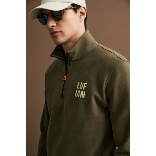 Lufian 112030213 Chase Yarım Fermuarlı Kapüşonlu Erkek Sweatshirt