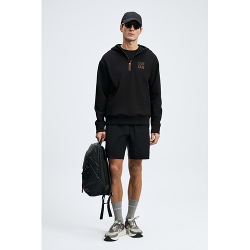 Lufian 112030216 Grayson Yarım Fermuarlı Kapüşonlu Erkek Sweatshirt