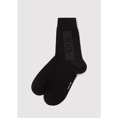 Mavi M0911366-900 Mavi Black Baskılı Soket Unisex Çorap