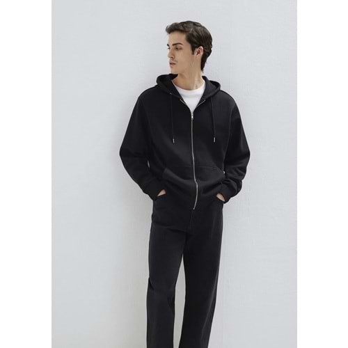 Mavi M0S10277-900 Mavi Kapüşonlu Fermuarlı Erkek Sweatshirt