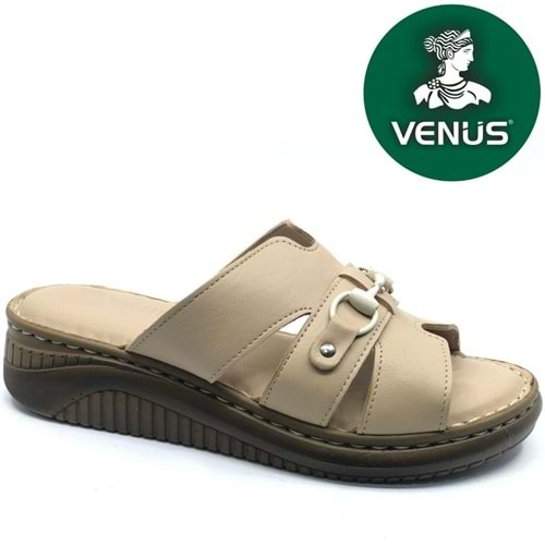 Venüs Roz Hakiki Deri Kadın Terlik