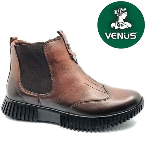 Venüs Turgana Hakiki Deri Düz Kaymaz Taban Ortopedik Kadın Bot