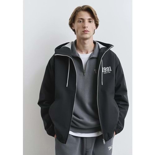 Mavi M0110622-71379 Mavi MVJNS 1991 Baskılı Kapüşonlu Spandex Kolej Mont Erkek Mont