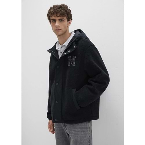 Mavi M0110628-80022 Mavi M Logo Patchli Sherpa Mont Kapüşonlu Erkek Mont