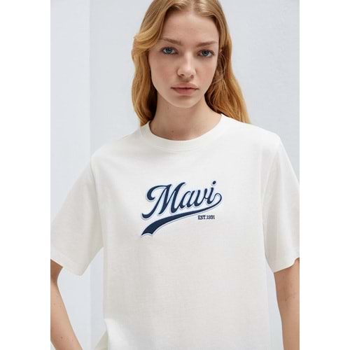 Mavi M1613565-80194 Mavi Logo Nakışlı T-Shirt Kadın Tişört