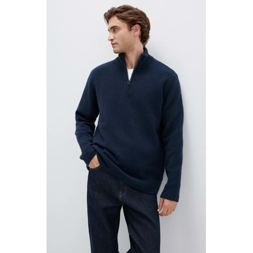 Mavi M0710380-70490 Half Zip Kazak Yarım Fermuarlı Erkek Sweatshirt