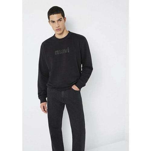 Mavi M0S10551-900 Mavi Logo Baskılı Bisiklet Yaka Erkek Sweatshirt