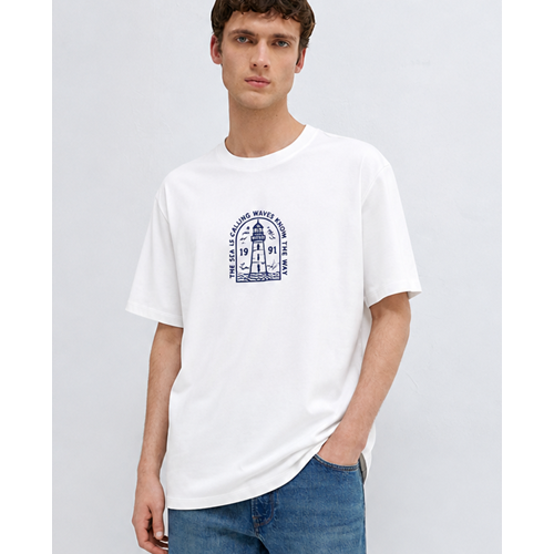 Mavi M0613283-620 Deniz Feneri Baskılı Tişört Erkek T-Shirt