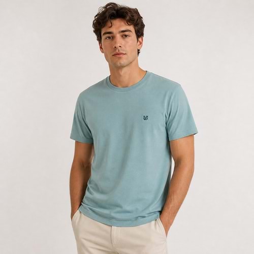 Mavi M0612736-71464 Mavi Mühür Logo Nakış Detaylı Tişört Erkek T-Shirt