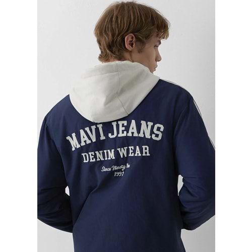 Mavi M0110623-70497 Mavi Jeans Baskılı Kapüşonlu Erkek Mont