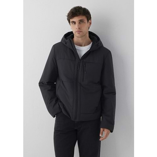 Mavi M0110840-71379 Mavi Kapüşonlu Şişme Mont Erkek Mont