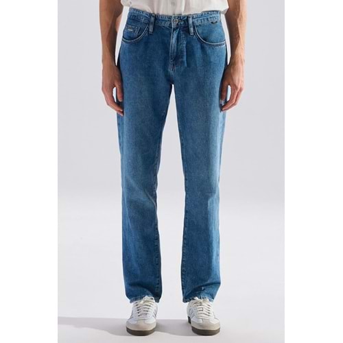 Mavi M0010039-A3297 Lisbon Mavi Mid Blue Edition Linen Jean Pantolon Erkek Kot Pantolon