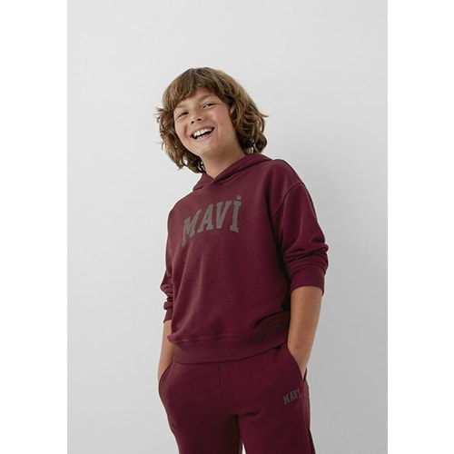 Mavi M6S10143-70394 Mavi Logo Baskılı Kapüşonlu Çocuk Sweatshirt