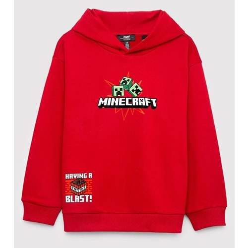 Mavi M6S10188-80638 Minecraft Baskılı Kapüşonlu Çocuk Sweatshirt