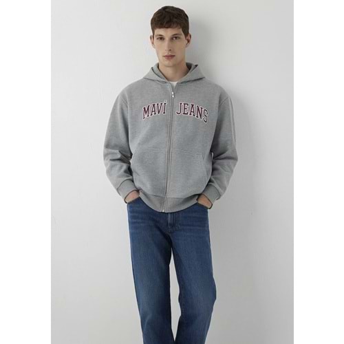 Mavi M0S10642-80018 Mavi Jeans Logo Nakışlı Fermuarlı Sweatshirt