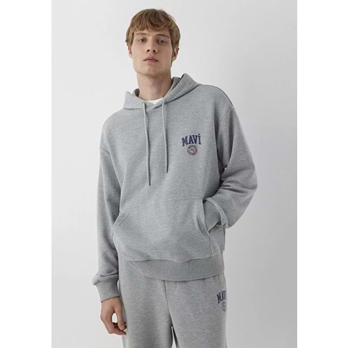Mavi M0S10656-80018 Mavi Logo Baskılı Kapüşonlu Erkek Sweatshirt