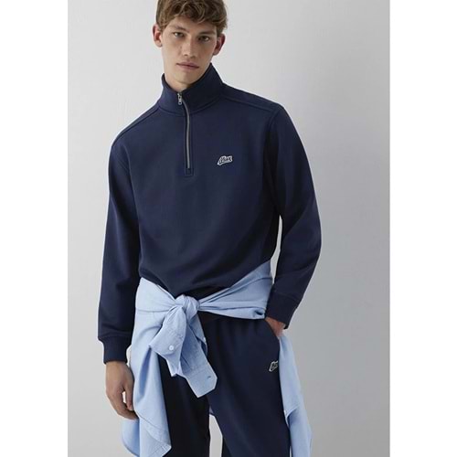 Mavi M0S10613-70490 Mavi Patch Logo Nakışlı Yarı Fermuarlı Erkek Sweatshirt