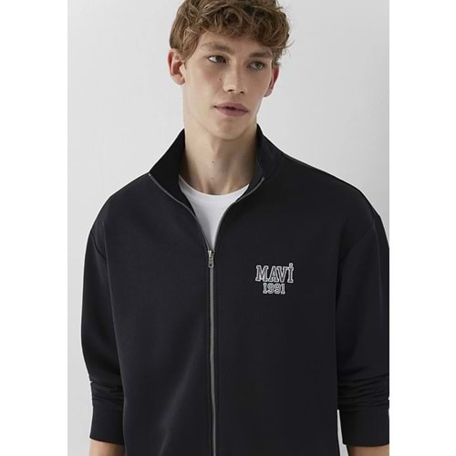 Mavi M0S10655-900 Mavi Logo Baskılı Fermuarlı Erkek Sweatshirt