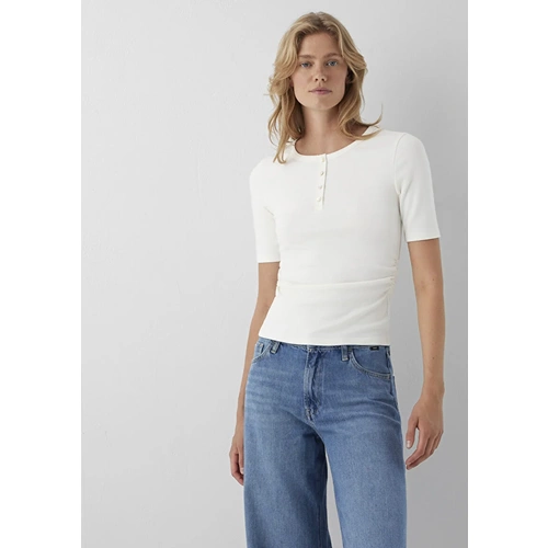 Mavi M1614120-80194 Mavi Düğme Detaylı T-Shirt Kadın Tişört