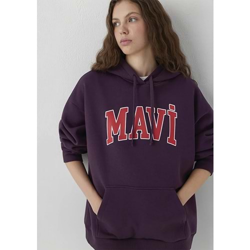 Mavi M1600361-70635 Mavi Logo Baskılı Kapüşonlu Kadın Sweatshirt