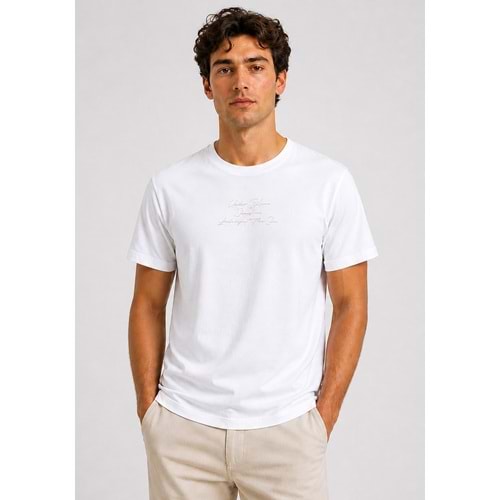 Mavi M0613674-620 Baskılı Beyaz Tişört Loose Fit Baskılı Tişört Erkek T-Shirt