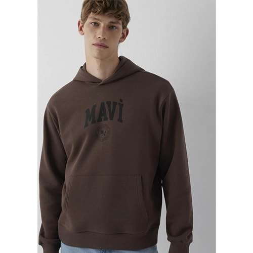 Mavi M0S10646-71603 Mavi Logo Baskılı Kapüşonlu Erkek Sweatshirt